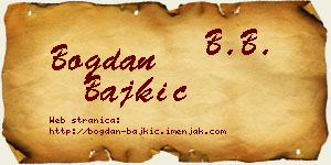 Bogdan Bajkić vizit kartica